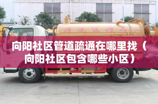 向陽社區管道疏通在哪里找（向陽社區包含哪些小區）