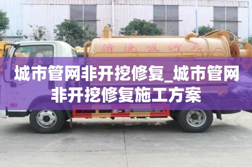 城市管網(wǎng)非開挖修復(fù)_城市管網(wǎng)非開挖修復(fù)施工方案