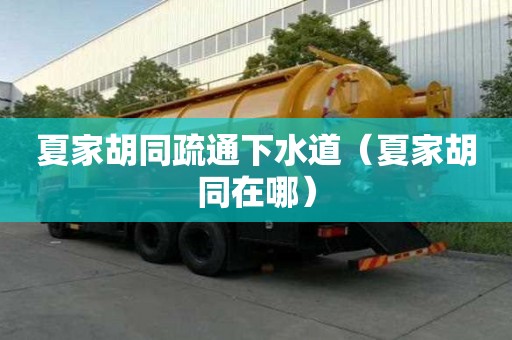 夏家胡同疏通下水道（夏家胡同在哪）