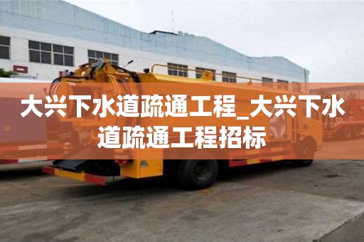 大興下水道疏通工程_大興下水道疏通工程招標(biāo)