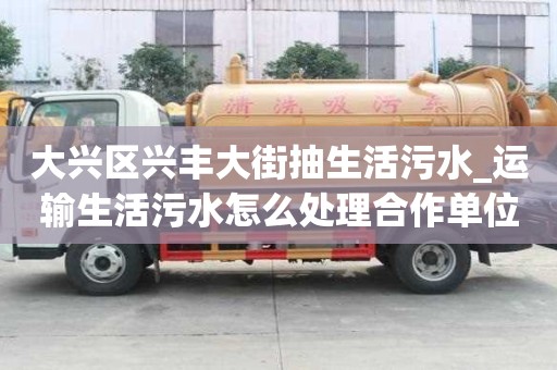 大興區興豐大街抽生活污水_運輸生活污水怎么處理合作單位