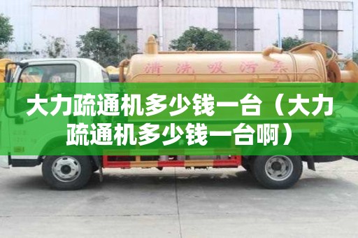 大力疏通機多少錢一臺（大力疏通機多少錢一臺啊）
