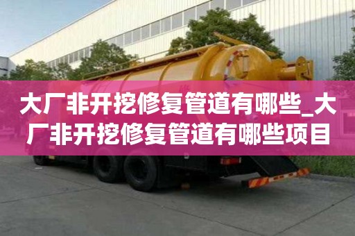 大廠非開挖修復管道有哪些_大廠非開挖修復管道有哪些項目