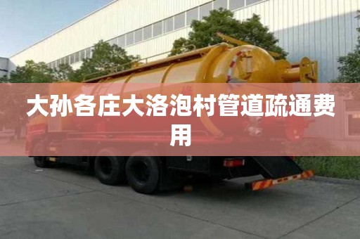 大孫各莊大洛泡村管道疏通費用