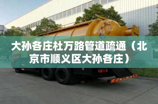 大孫各莊杜萬路管道疏通（北京市順義區大孫各莊）