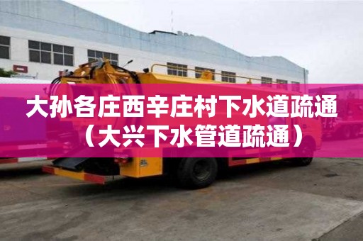 大孫各莊西辛莊村下水道疏通（大興下水管道疏通）