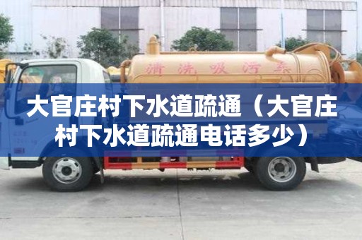 大官莊村下水道疏通（大官莊村下水道疏通電話多少）