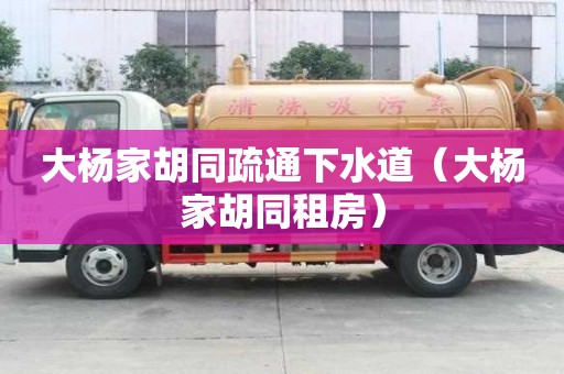 大楊家胡同疏通下水道（大楊家胡同租房）