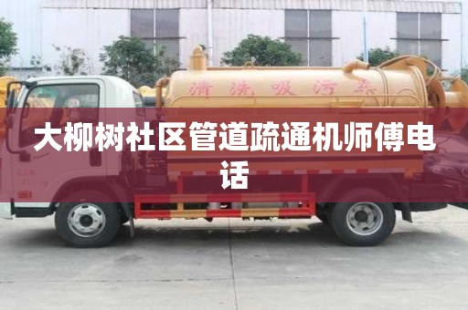 大柳樹社區管道疏通機師傅電話