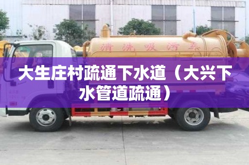 大生莊村疏通下水道（大興下水管道疏通）