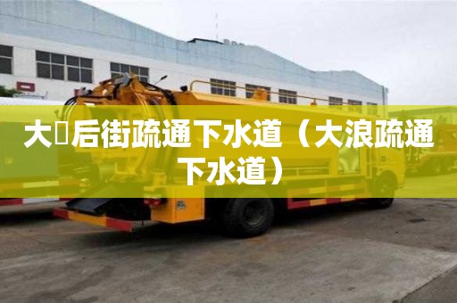 大硲后街疏通下水道（大浪疏通下水道）