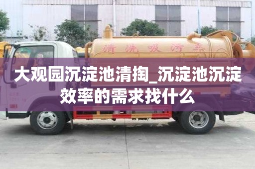 大觀園沉淀池清掏_沉淀池沉淀效率的需求找什么
