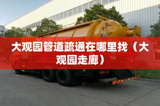 大觀園管道疏通在哪里找（大觀園走廊）