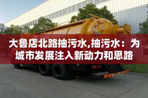 大魯店北路抽污水,抽污水：為城市發展注入新動力和思路