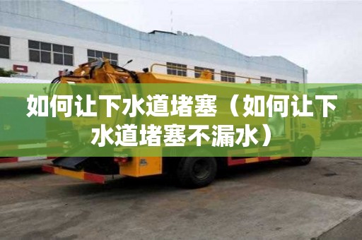 如何讓下水道堵塞（如何讓下水道堵塞不漏水）