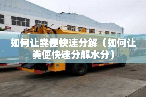 如何讓糞便快速分解（如何讓糞便快速分解水分）