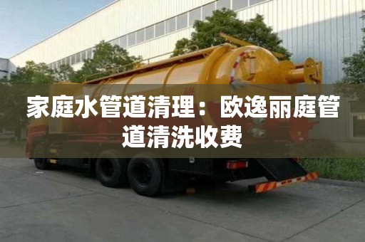 家庭水管道清理：歐逸麗庭管道清洗收費(fèi)