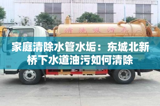 家庭清除水管水垢：東城北新橋下水道油污如何清除