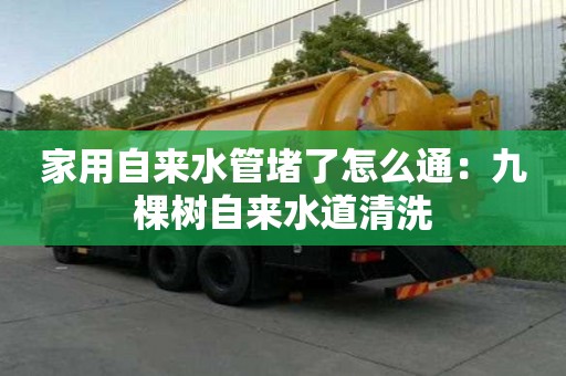 家用自來水管堵了怎么通：九棵樹自來水道清洗