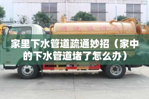 家里下水管道疏通妙招（家中的下水管道堵了怎么辦）