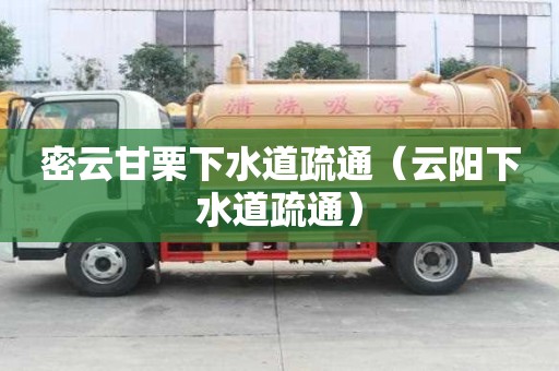 密云甘栗下水道疏通（云陽下水道疏通）