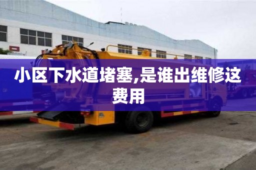 小區下水道堵塞,是誰出維修這費用 小區下水道堵塞,是誰出維修這費用