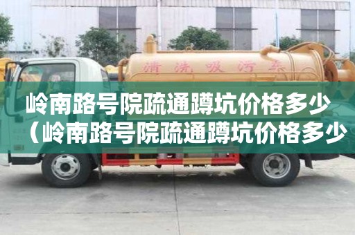 嶺南路號院疏通蹲坑價格多少（嶺南路號院疏通蹲坑價格多少錢一平）