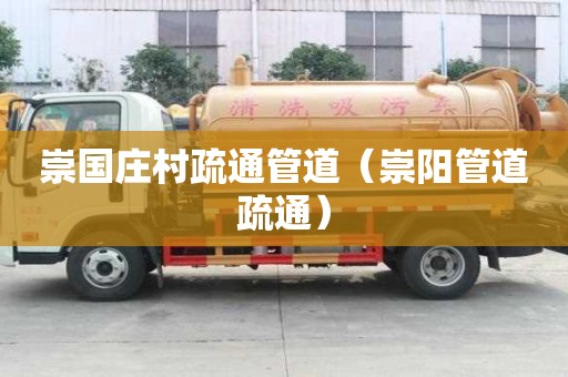 崇國莊村疏通管道（崇陽管道疏通）