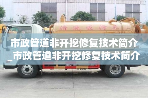 市政管道非開挖修復(fù)技術(shù)簡介_市政管道非開挖修復(fù)技術(shù)簡介怎么寫