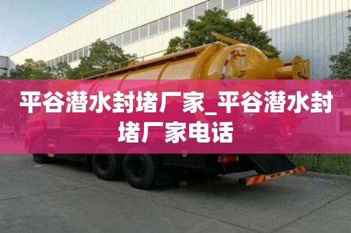 平谷潛水封堵廠家_平谷潛水封堵廠家電話