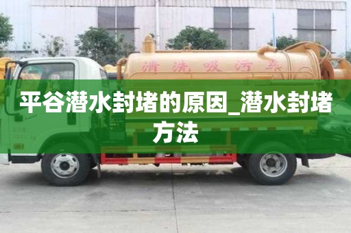 平谷潛水封堵的原因_潛水封堵方法