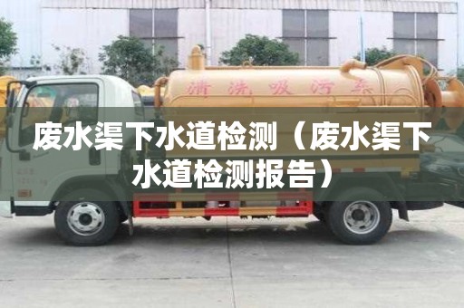 廢水渠下水道檢測（廢水渠下水道檢測報告）
