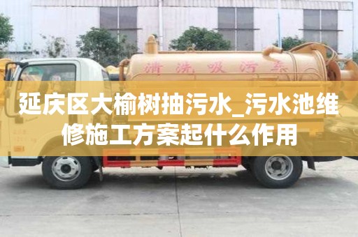 延慶區(qū)大榆樹抽污水_污水池維修施工方案起什么作用