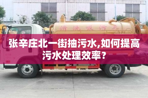 張辛莊北一街抽污水,如何提高污水處理效率？