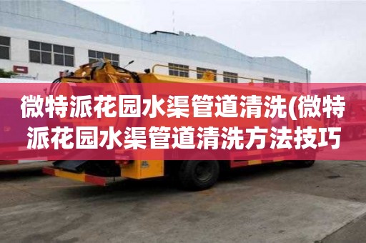 微特派花園水渠管道清洗(微特派花園水渠管道清洗方法技巧)