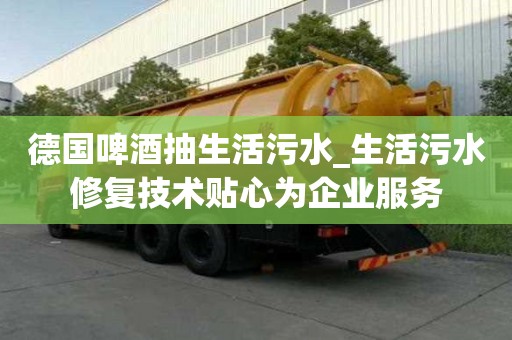 德國啤酒抽生活污水_生活污水修復技術貼心為企業服務