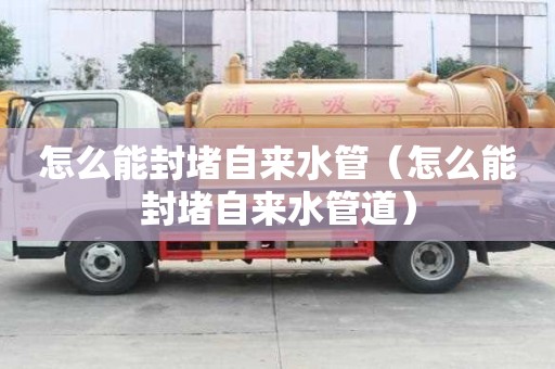 怎么能封堵自來水管（怎么能封堵自來水管道）