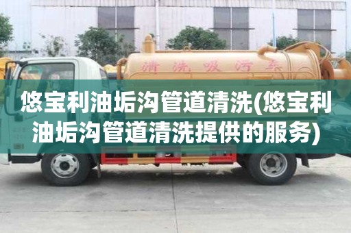 悠寶利油垢溝管道清洗(悠寶利油垢溝管道清洗提供的服務)