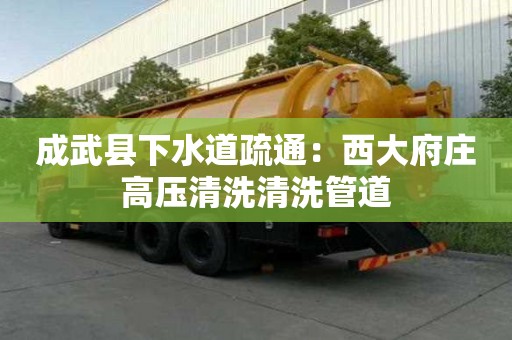 成武縣下水道疏通：西大府莊高壓清洗清洗管道