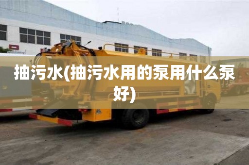 抽污水(抽污水用的泵用什么泵好)