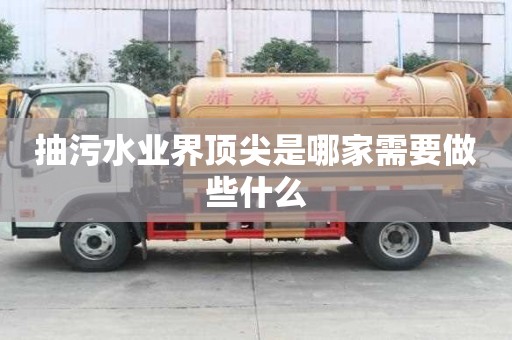 抽污水業(yè)界頂尖是哪家需要做些什么
