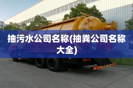 抽污水公司名稱(抽糞公司名稱大全)