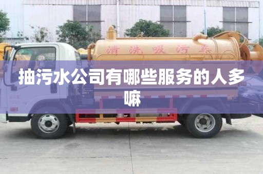 抽污水公司有哪些服務(wù)的人多嘛