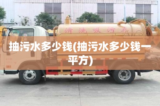 抽污水多少錢(抽污水多少錢一平方)