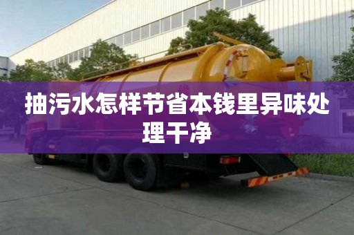 抽污水怎樣節省本錢里異味處理干凈
