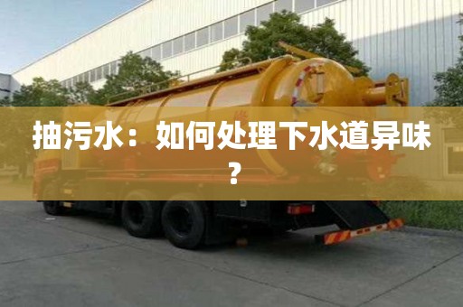 抽污水：如何處理下水道異味？