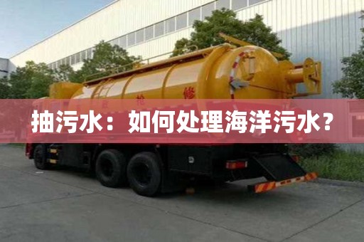 抽污水：如何處理海洋污水？