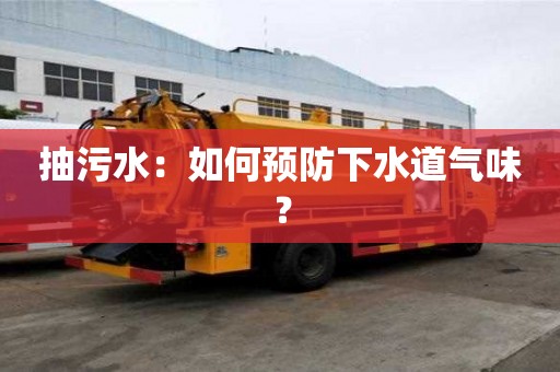 抽污水：如何預防下水道氣味？