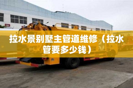 拉水景別墅主管道維修（拉水管要多少錢）