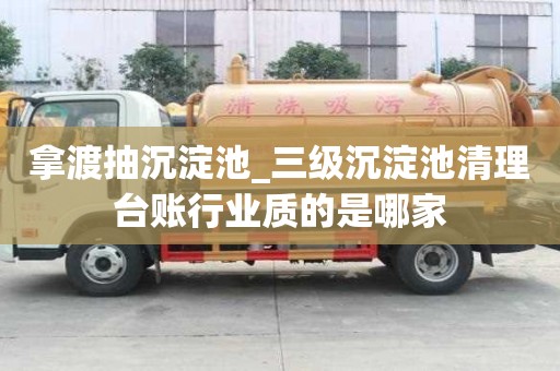 拿渡抽沉淀池_三級沉淀池清理臺賬行業質的是哪家